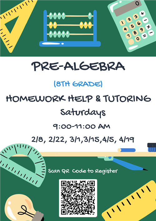 Pre-ALgebra Homework Help Tutoring 8th Grade